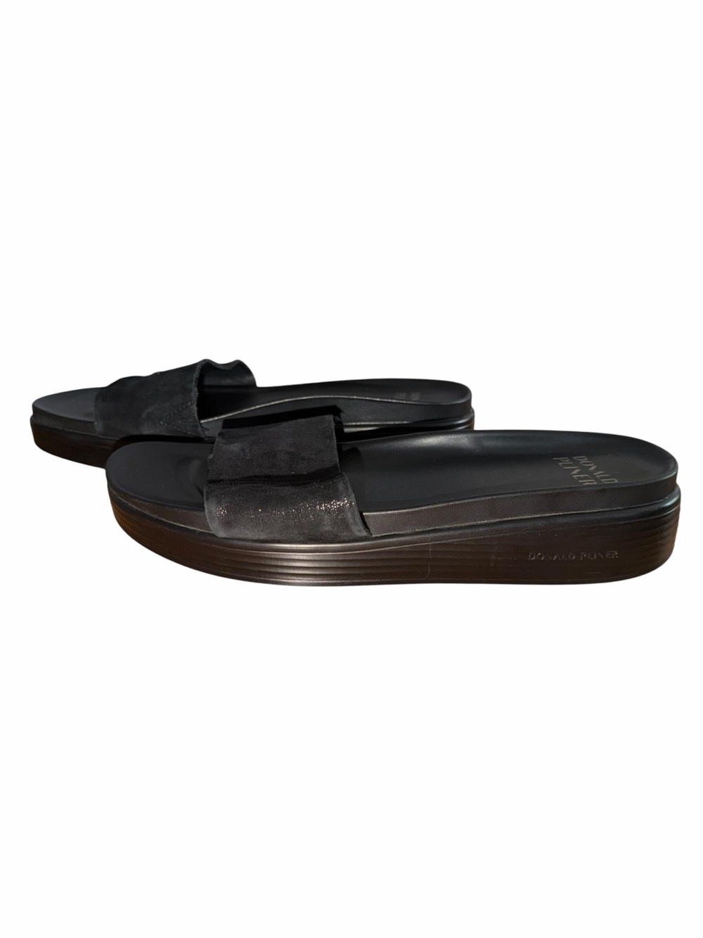 Donald Pliner FIFI Platform Sandals in Black Suede Shimmer Women’s 8.5 - Picture 3 of 7